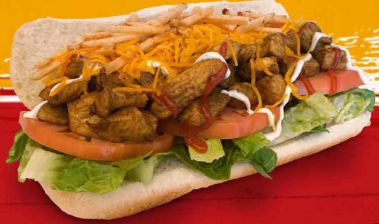 2. Pepito de Pollo Sandwich · Chicken sandwich. Diced seasoned chicken breast with a garlic based mayo, ketchup, cheddar, lettuce, tomatoes, and potato sticks. Add french fries, tequenos, and drink for an additional charge.