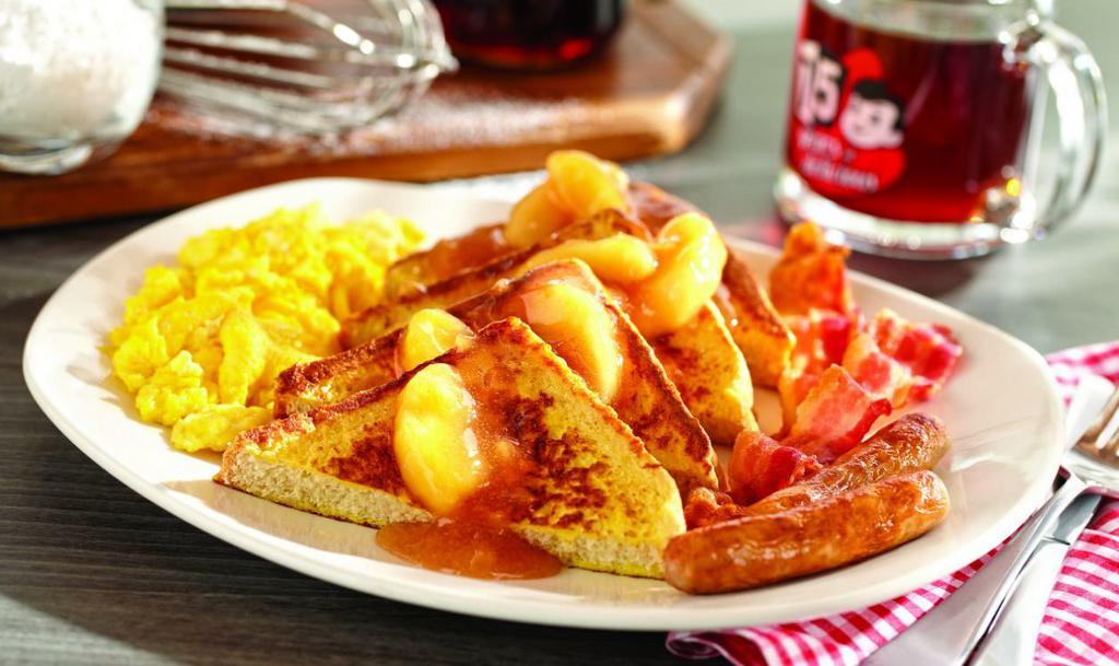 Classic French Toast · Thick slices of Texas toast battered in our signature French toast dip and griddled to perfection.