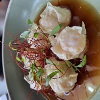 Shrimp Shumai · Steamed shrimp dumplings, scallion, yuzu ponzu