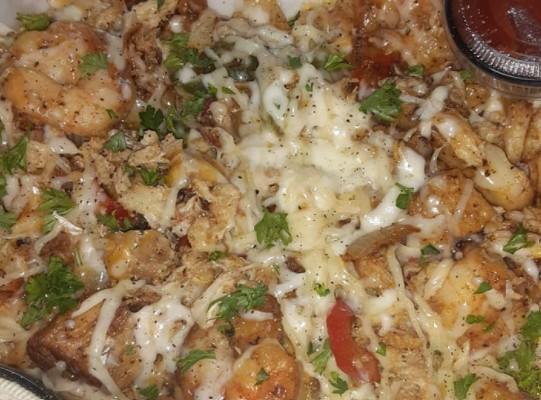 Seafood Cheese Fries  · Real lump blue crab meat, 8 jumbo shrimp and scallops. 