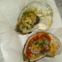 1 Dozen Char Grilled Oyster · 1 Dozen Fresh Char Grilled Oyster Cooked To Order!! Choose Up To 3 Flavors Per Order
Garlic/...