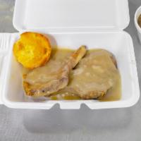 Smothered Pork Chop  · 2 chops. Includes 2 sides and 1 muffin.