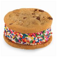 Cookie Sandwich Cake Batter Sprinkle  · Cake Batter Ice Cream sandwiched by Chocolate Chip Cookies and rolled in Rainbow Sprinkles.