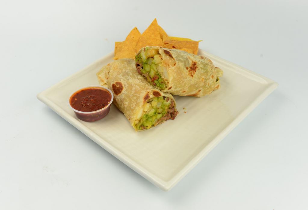 Super Burrito · Choice of meat, beans, rice, cheese, guacamole, sour cream and salsa. 
