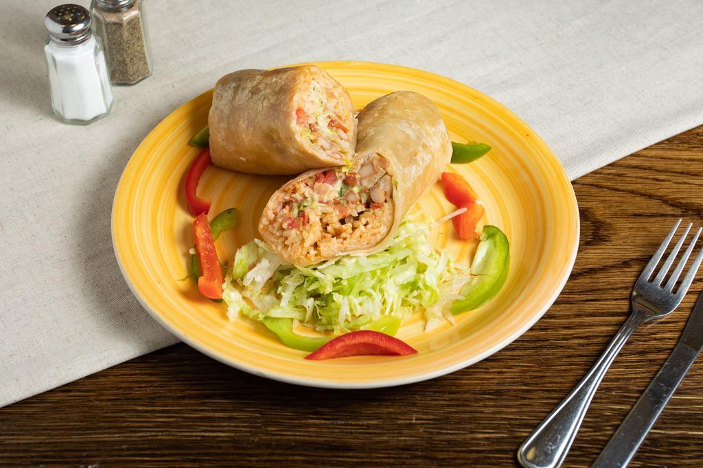 Regular Burrito. · Rice, beans, lettuce and salsa.
