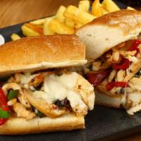 Chicken Philly Sandwich · Grilled onions and bell peppers.
