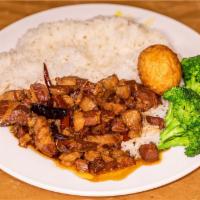 Braised Spicy Pork over Rice · Regular or extra spicy.