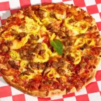 Create you own custom pizza starting from our basic cheese pizza · Select up to 5 topping and build your own pizza