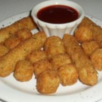 Cheese Combo · Mozzarella and cheddar cheese cubes. Served with marinara.