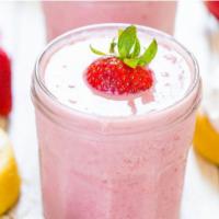 Strawberry Swirl · Apple and guava juice, banana, strawberries, keva swirl probiotic yogurt.