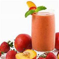 Beach Bum Fruit Blend · Mango & guava juice, banana, peaches, strawberries.