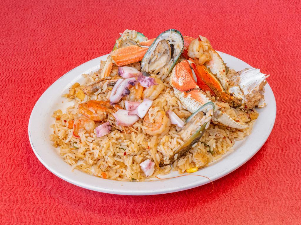 Paella del Mar  · Rice with mixed seafood. Includes mussels, crab legs, shrimp, octopus, clam and scallop in our famous nayarit style sauce. Incluye mejillon, patas de jaiba, camaron, pulpo, almeja y callo al estilo nayarit. 