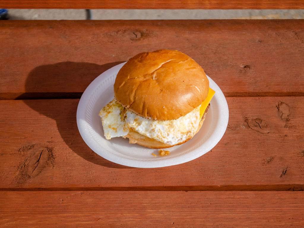 Breakfast Shackwich · Fried egg and American Yellow cheese along with your choice of bacon, ham, sausage, or turkey on a brioche bun. 