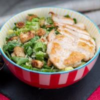 Chicken Caesar Salad · grilled chicken breast, organic romaine, shaved parmesan, croutons, caesar dressing (on the ...