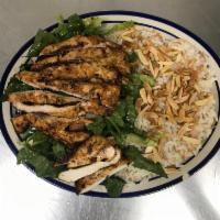 Rice Almond Salad with Chicken · 