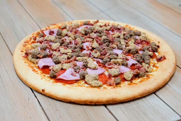 Meat Lovers · Pepperoni, ham, sausage, beef, bacon.