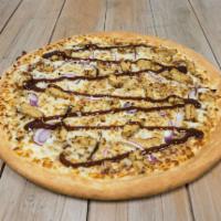 BBQ Chicken Pizza · Barbecue sauce, chicken, red onion.