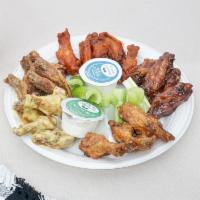 20 Piece Wings Combo · Served with fries, dressing and a drink.