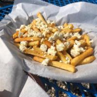 Greek Fries · Topped with feta, olive oil and oregano.