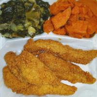 Catfish Fillet Dinner · 4 pieces of catfish filet served with two side orders