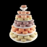 Layered Macaron Tower “The Superb” · An easy to set-up white cardboard macaron Tower that will hold 48 or 72 macarons. A wonderfu...