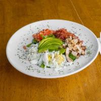 Clubhouse Cobb Salad · Romaine and iceberg lettuce, grilled chicken, blue cheese, avocado, tomato, hard-boiled egg,...