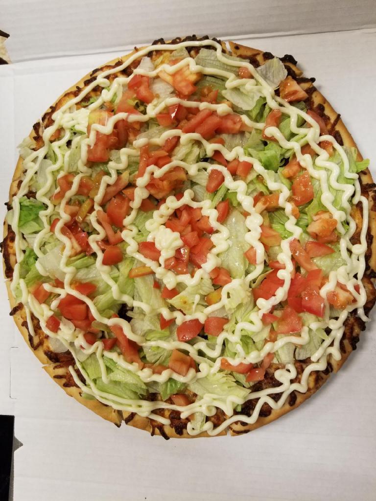 Mug's BLT Pizza · Bacon, lettuce, tomato and mayonnaise. 