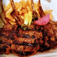 Lamb Chops  · Four pieces of French cut lamp chops, cooked to perfection. Served with your choice of rice ...