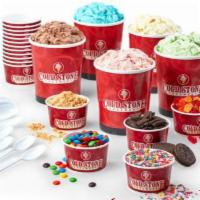 The Ultimate Family Pack · Serves 20 – 25 (or dessert for a family of five, four times!)
5 quarts of Made Fresh Ice Cre...