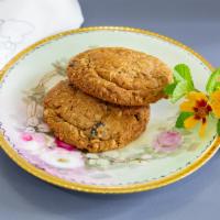 Oatmeal Raisin Cookie · Soft, chewy oats, baked to perfection complimented with plump raisins. Freshly baked, gourme...