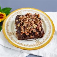 Classic Brownie · Decadent fudge brownie with pecans.
