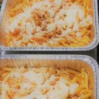 Half Tray of Pasta Bolognese · Choose between penne or spaghetti to go with the slow cooked meat ragout. Serves 4 people
