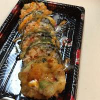 Chicot Roll · For Shrimp lovers, topped with bang2 shrimp