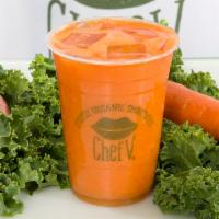 Carrot Drink Smoothie · Organic carrots, green kale, Fuji apple, apple juice, filtered water, and fresh ginger.