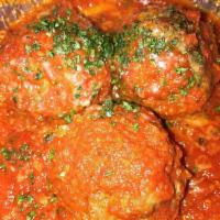 Meatball Appetizer · Served with homemade marinara. Extra marinara sauce for an additional charge.