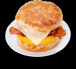 Breakfast Biscuit · Our egg and cheese breakfast biscuit comes topped with sausage, bacon, or ham and is ready for your morning appetite!
