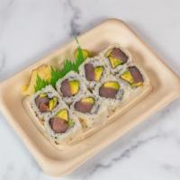 Tuna Avocado Roll · Yellowfin tuna, avocado, nori, white rice & sesame seeds.