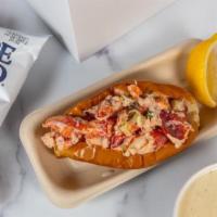 Lobster Roll Picnic Box · Maine style lobster roll, chips & choice of soup. Perfect for a winter picnic!