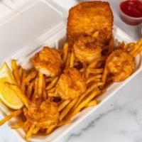 Fish & Shrimp Fry · Crispy sole, fried shrimp, fries, old bay, lemon & tartar sauce