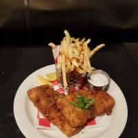 Classic Fish & Chips · Fish filet in specialty house batter served with tartar sauce.