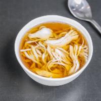 Chicken Noodle Soup · Soup that is made with chicken, broth, noodles, and vegetables.