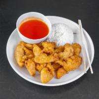 Sweet and Sour Chicken · Served with rice or fried rice.