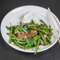 Beef with String Beans · Served with rice or fried rice.