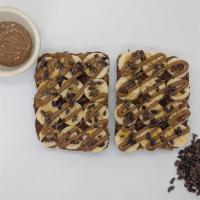 Banana Almond Butter Toast · Banana, almond butter, local honey, and cacao nibs on multigrain.