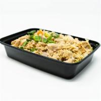 Chicken Fried Rice · Chicken Thigh, Parboiled Brown Rice, Peas, Carrots, Green Onion, Egg, High Oleic Sunflower O...