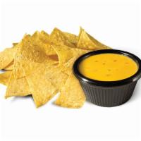 Regular Chips with Queso · 3 oz. side of queso and side of chips.