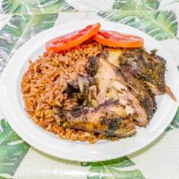Jerk Chicken · Served with steamed vegetables and 1 choice of side.