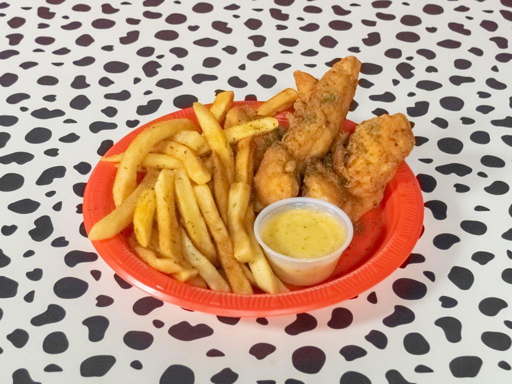 3 Chicken Strip Plate · Grilled or fried chicken strips in your choice of tender sauce. Served with your choice of dipping sauce.