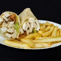 California Club Wrap · Grilled chicken breast, lettuce, tomatoes, bacon, and ranch dressing.
