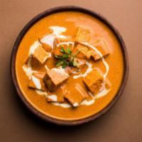 Paneer Butter Masala · A creamy mild tomato gravy with paneer / cheese cubes
